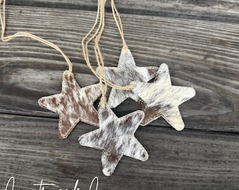 Cowhide Star Bag Charm, Ornament