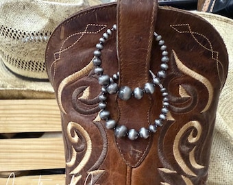Western Bead Hoop Earrings