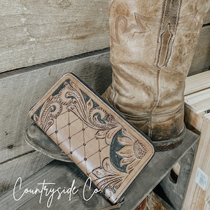 Frontier Tooled Leather Wallet by Countryside Co.