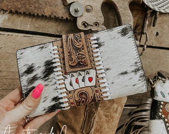 The Gambler Cowhide and Tooled Leather Wallet by Countryside Co.
