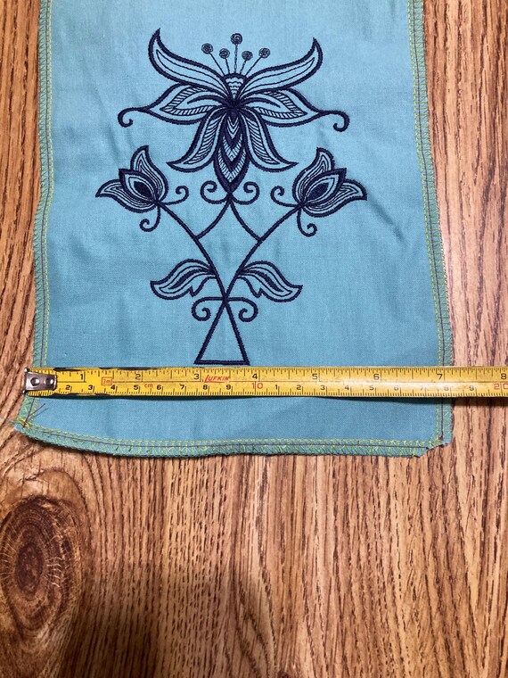 Machine embroidered appliqué patch green material… - image 7