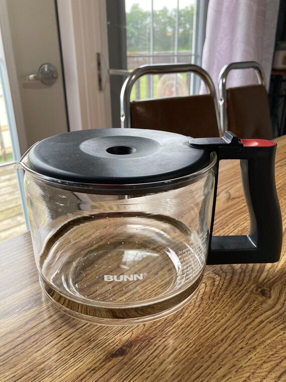 BUNN Replacement Clear Glass Coffee Pot Black Plastic Lid and Handle With  Red on Handle 10 Cup Carafe for Flavoured Regular Decaf Brewing - Etsy