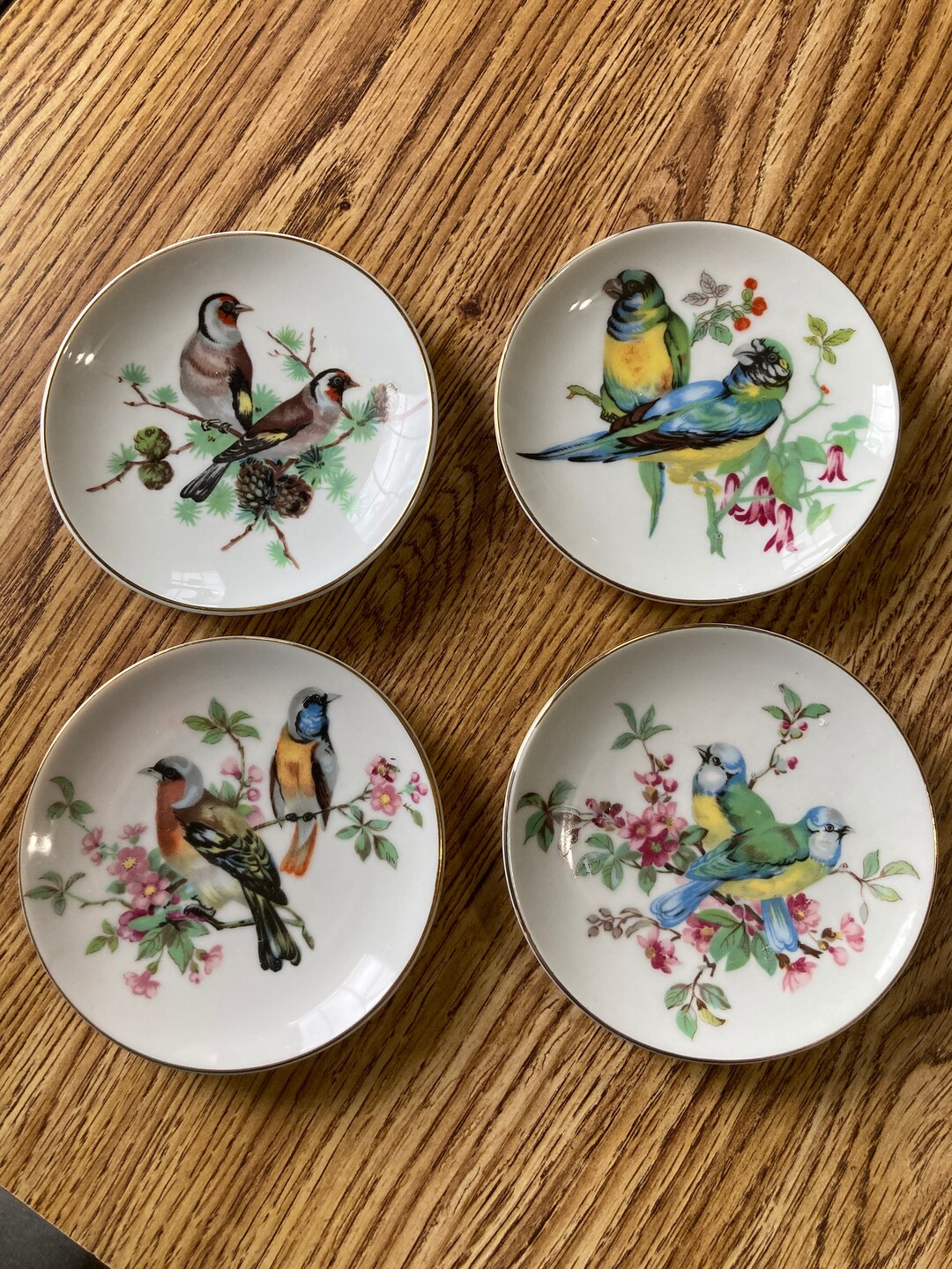 Set of 4 Decorative Bird Plates. Wall Plates. Porcelain. Made Etsy