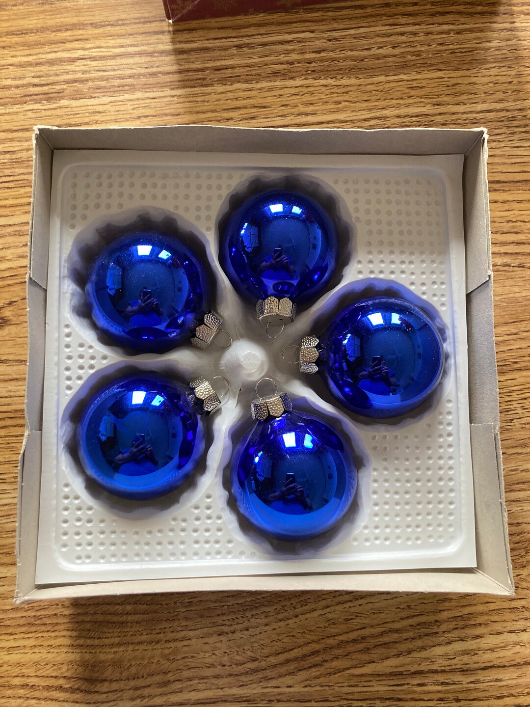5 Royal Blue Christmas Tree Ornaments Festive Decorating Etsy