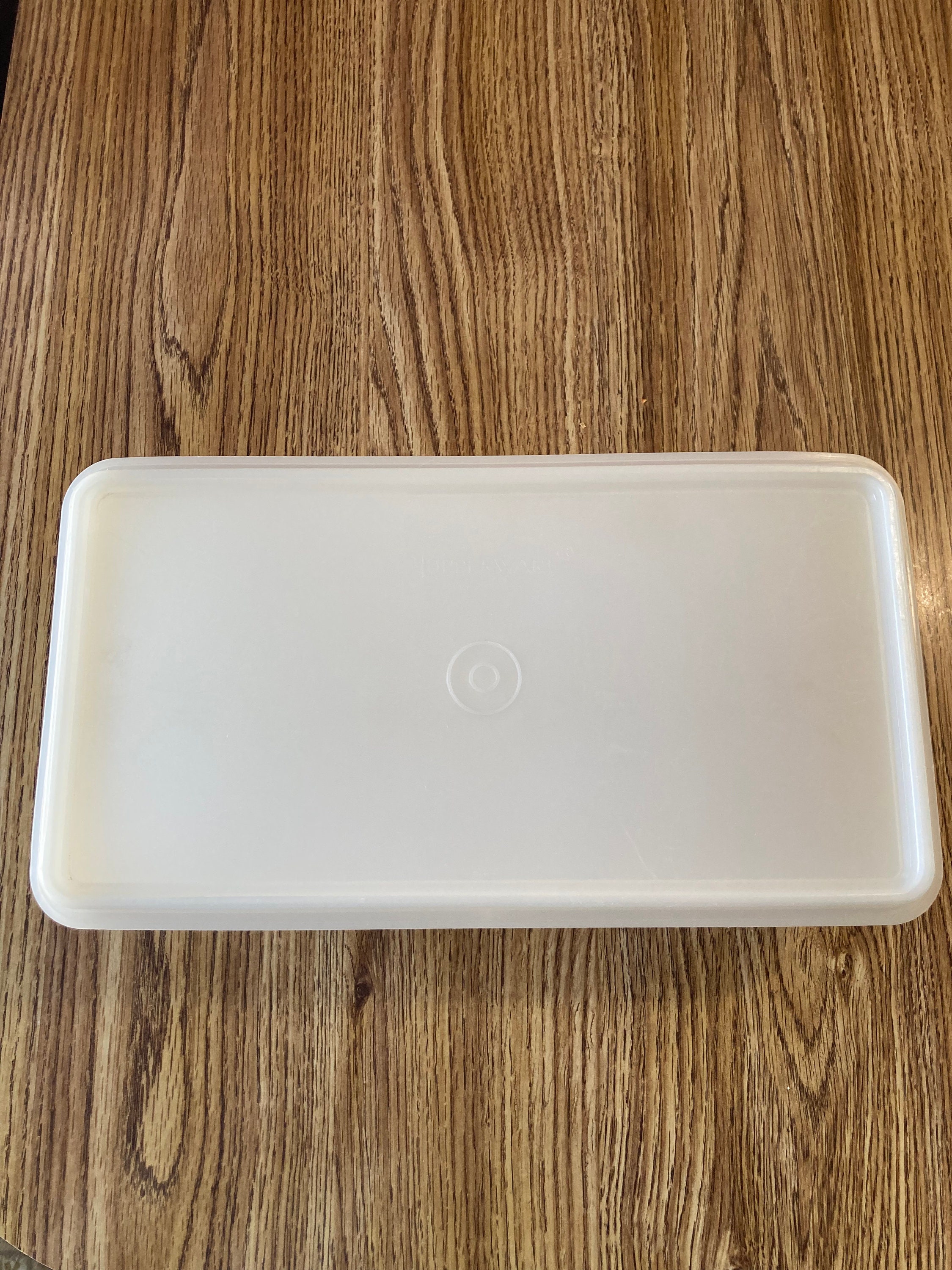 Vintage White/clear Tupperware Storage Container With Lid Rectangular