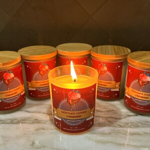 Chocolate Covered Strawberry, Soy Candle, Valentine, Soy Wax, Gift, Valentines Day, Valentine Candle, Handmade, Candle, Valentine Gift, 8oz