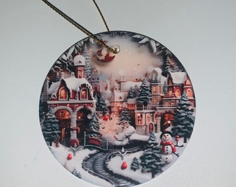 Custom Christmas ornament- snowman - Christmas village - handmade ornaments - unique ornaments - Christmas gift