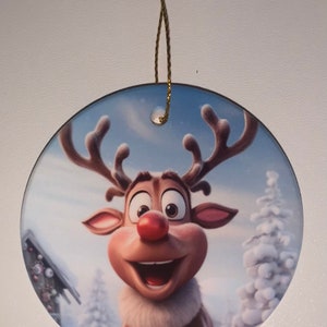 Custom Christmas ornament- Rudolph - reindeer - handmade ornaments - unique ornaments - Christmas gift