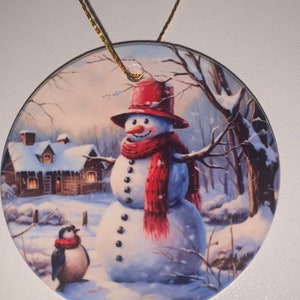 Custom Christmas ornament- snowman ornament - handmade ornaments - unique ornaments - Christmas gift