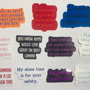 Adesivos sarcásticos engraçados #1, adesivos feitos à mão, frases engraçadas, decalque engraçado, decalque sarcástico
