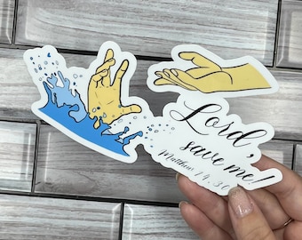 Naklejka "Panie, ratuj mnie, Jezu i Święty Piotr"