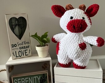 Valentine's Day Crochet Cow