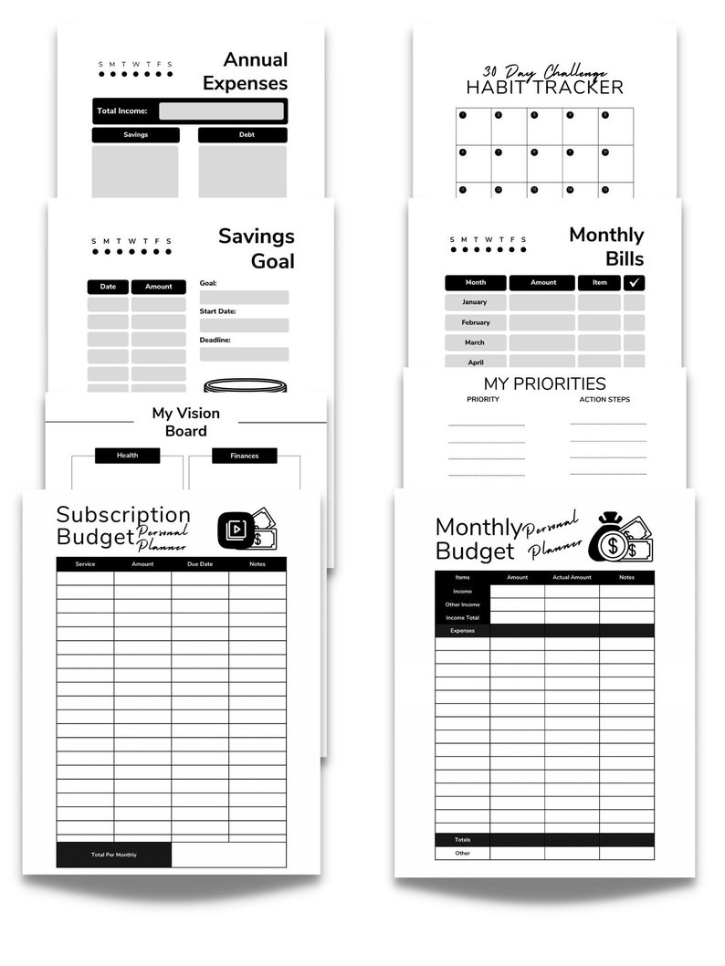 Big Budget Planner Financial Planner Financial Health Budget Planner
