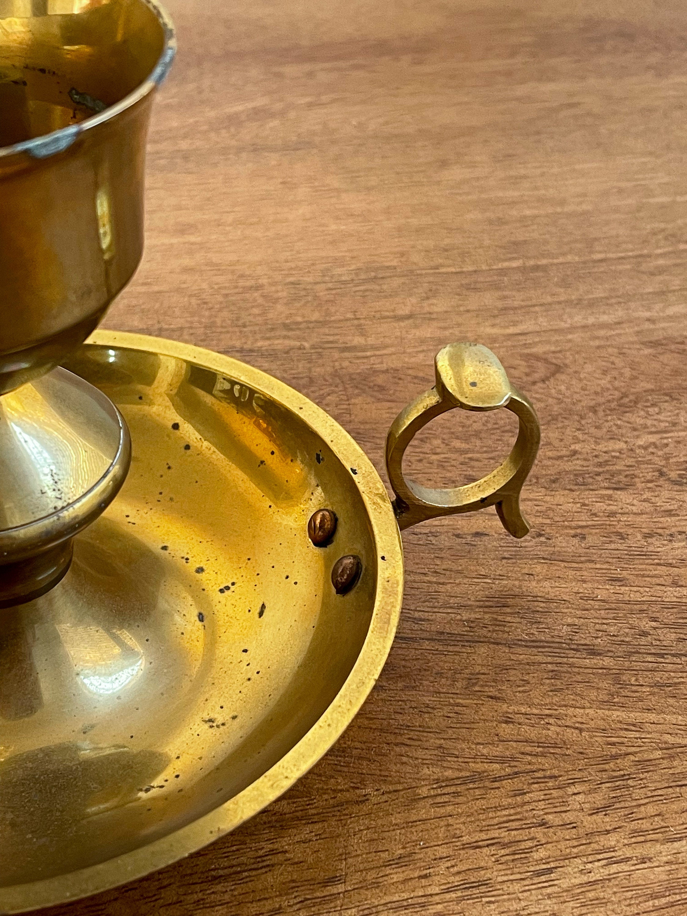 Vintage Brass Taper Candle Holder With Finger Loop Etsy