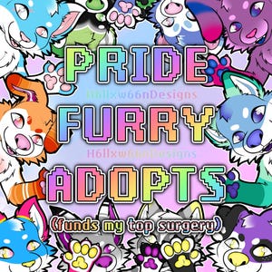 PRIDE Furry Character Adopts CHEAP Canine Bunny Bear Feline Fursona Character Anthropomorphic Adoptable LGBTQ Gay Lesbian Transgender Bi Pan
