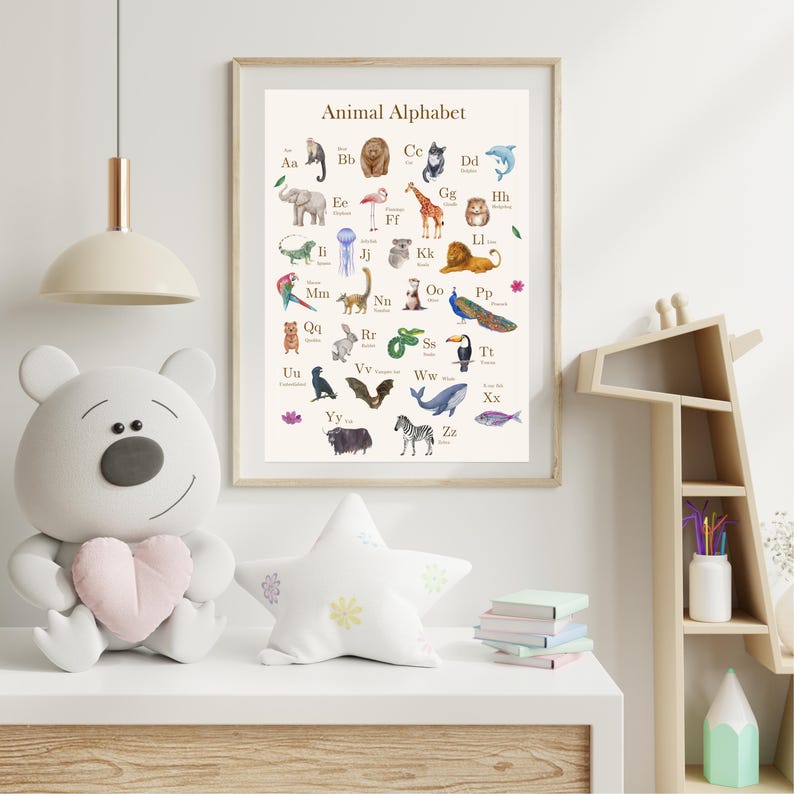Animal Alphabet Poster – Nursery Wall Art – Printable ABC Animals ...