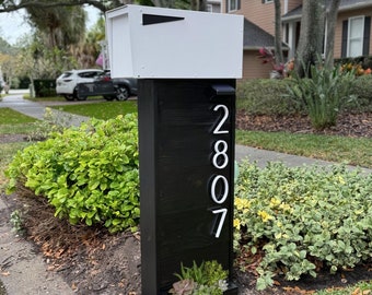 SUCCULENT SLEEK Mailbox - Modern Mailbox With Succulent & Mailbox Post Numbers, Custom Mailboxes For Your Home Curb’s Appeal