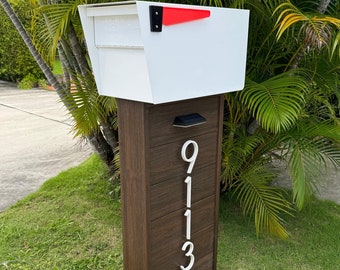 Modern Locking Mailbox – Composite, Rear Access with Floating Numbers