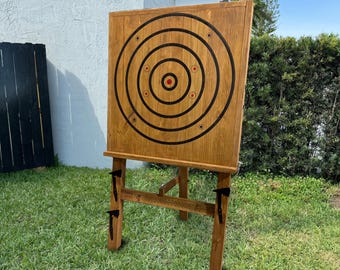 Axe Throwing Set Wood Backboard and 3 Throwing Axes for Outdoor Indoor Games