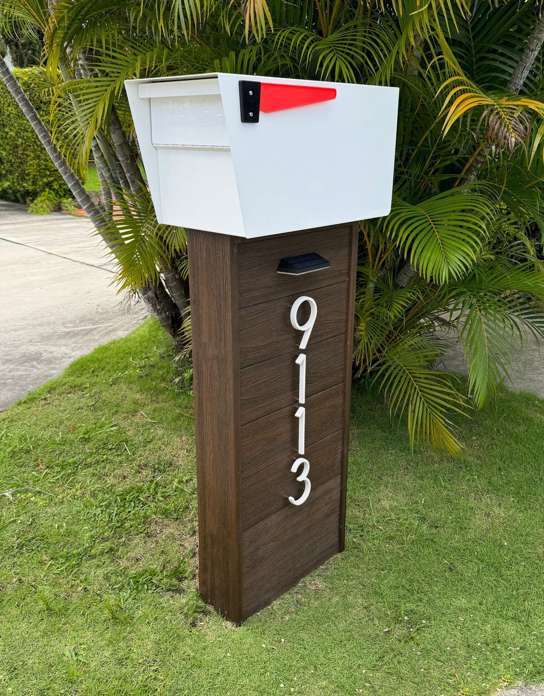 Modern Locking Mailbox – Composite, Rear Access With Floating Numbers ...