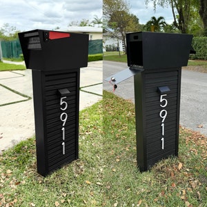 SLATSECURE LUXE Locking Mailbox - Mail Boss USPS Approved Modern Composite Slat Wall, Wood Mailbox New Home Furnishing Curb Appeal