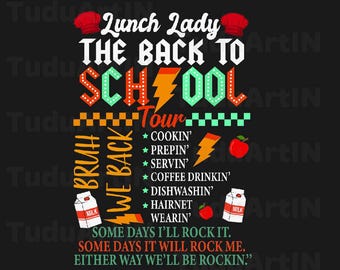 Lunch Lady Back To School Tour Svg, Preppy Back To School Svg, School Svg Design, First Day Of School Svg, Png, Dxf, Eps, Instant Download