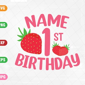 Personalização de nome e idade, doce, morango, aniversário, SVG, combinando, morango, aniversário, PNG, família, combinando, morango, aniversário