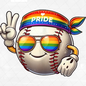 NUR PNG Lustiger Baseball Regenbogen LGBT Png, Gay Pride Lesben Gay Baseball Png, Lgbt Png, digitaler Download