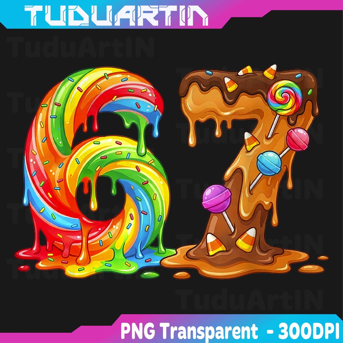 Six Seven Meme 67 Candy Drip Rainbow Memes Png, Rainbow Drip Trendy ...