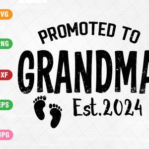 Befördert, um Oma 2024 svg, bald Grammy svg, erste Mal Oma, neues Baby Png, digitaler Download zu sein