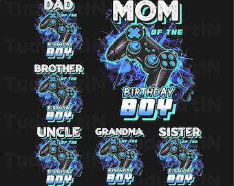 Bundle Family of the Birthday Boy, Video Game Birthday Matching Family Shirt, Dad, Mom, Grandma, Grandpa, Sister, Brother