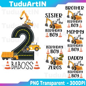 Aniversário de construção de família personalizado PNG, Aniversário de família PNG, Aniversário de construção PNG, Caminhão amarelo PNG, Download digital
