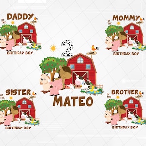 Personalized Farm Birthday Png, Farm Family Matching Birthday , Birthday on the farm theme, Digital Download