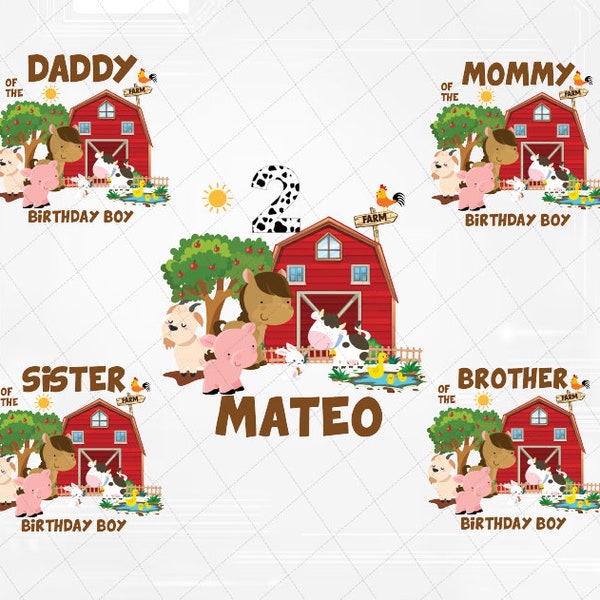 Personalized Farm Birthday Png, Farm Family Matching Birthday , Birthday on the farm theme, Digital Download