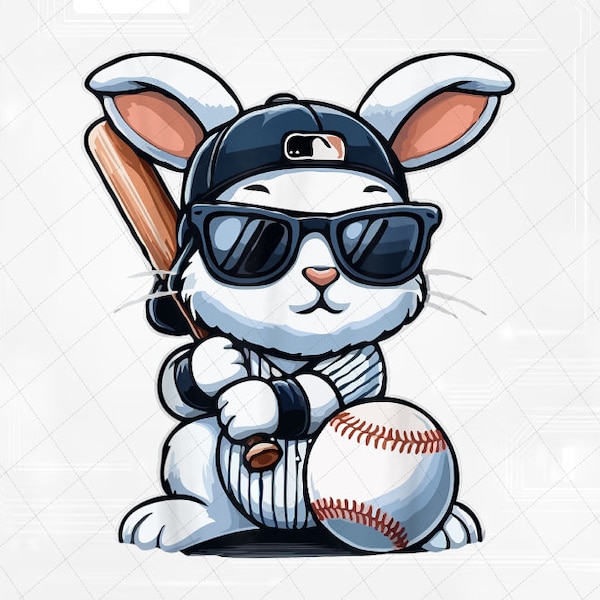 PNG ONLY Funny Baseball Bunny Easter Png, Easter Sports Peeps Png, Easter Day Png, Digital Download