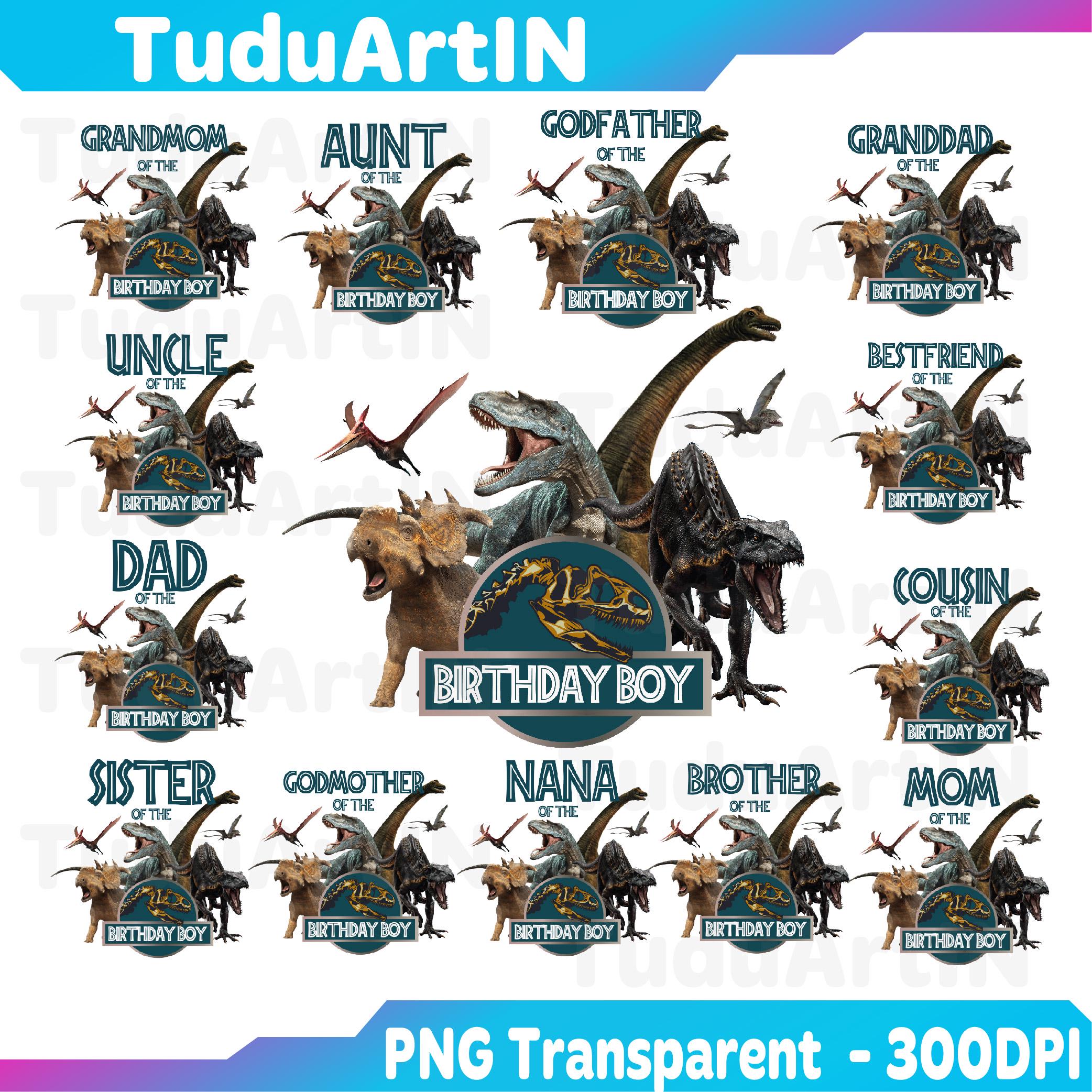 Dinosaur Birthday Boy Png, Dinosaur Family Birthday Matching Png, T-Rex Png Custom Birthday, Birthday Boy Png
