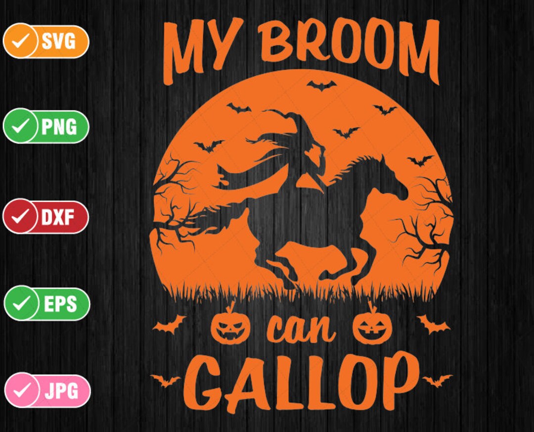 Funny Halloween Witch Riding A Horse Instead of A Broom Svg, Witch Ride ...
