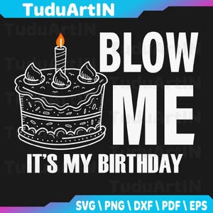 Blow Me It&#39;s My Birthday Funny Adult Joke Dirty Humor Mens Svg, Humorous Birthday Svg, Birthday Svg, Png, Dxf, Eps, Instant Download