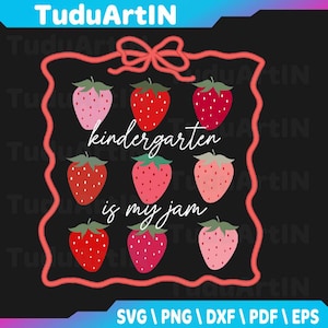 Gro-ovy Kindergarten ist meine Marmelade Strawberry Kinder Team Lehrer zwart svg, Kindergarten ist meine Jam, Back To School svg, Png, Eps, Instant Download
