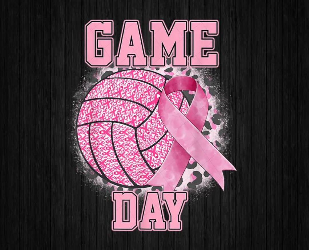 PNG ONLY Bleached Game Day Png, Pink Volleyball Ribbon Leopard Png ...