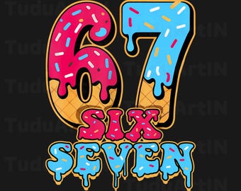Numero 67 del giocatore di baseball o 67° compleanno PNG, numero 67 del gelato con goccia a goccia 67 PNG, gergo Gen Alpha PNG, 67 compleanno PNG, meme divertente sullo sport 67