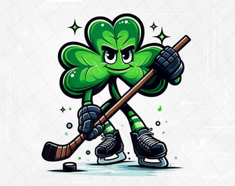 PNG ONLY Hockey Lovers Players St Patricks Day Shamrock Png, Irish Hockey Shamrock Png, Patrick's Day Png, Digital Download