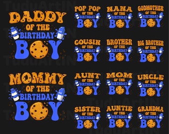 Bundle Family of The Birthday Boy Milk and Cookies 1st Family Matching Bday, Sweet Family, Milk and Cookie ,Cookies Family