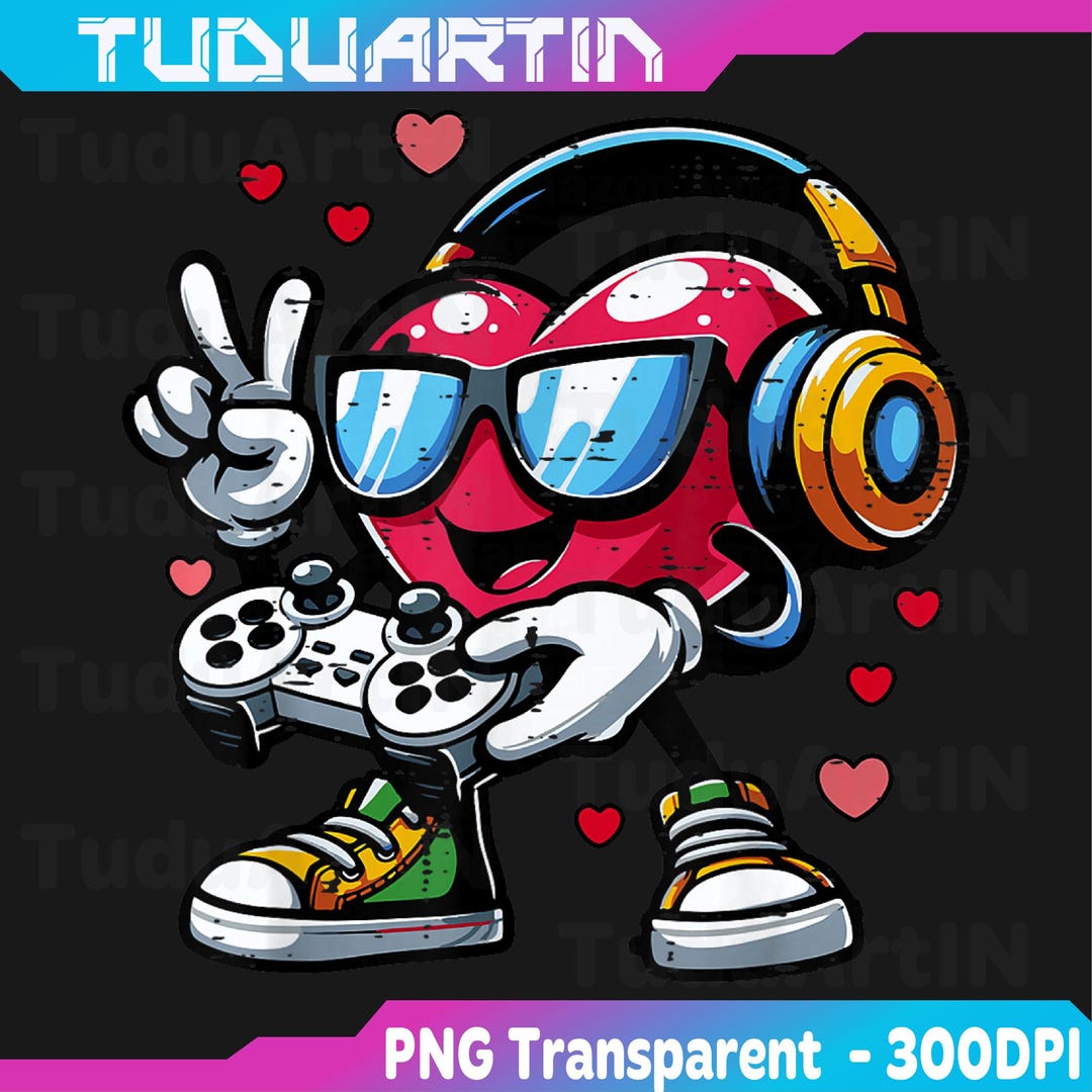 Valentines Day Gamer Heart Gaming Png, Gamer Valentine Heart Png ...