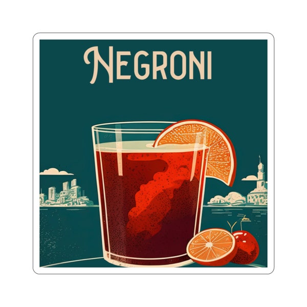 Negroni Sticker, Negroni Painting, Negroni Print, Negroni Poster, Negroni Signature Cocktail, Negroni Wall Art