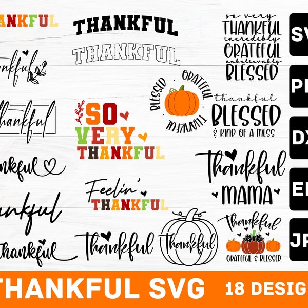 Thankful Svg Bundle, Thanksgiving Svg, Thankful Vibes,  thanksgiving cut files, Christian svg png, Turkey Svg, Fall Svg, Gobble Svg, Fall