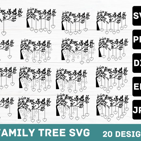 Family Tree Svg Bundle,2-16 Members, Tree Of Life Svg,  Family Tree Branch, Cut Files For Cricut, Family Tree Clipart, custom family name