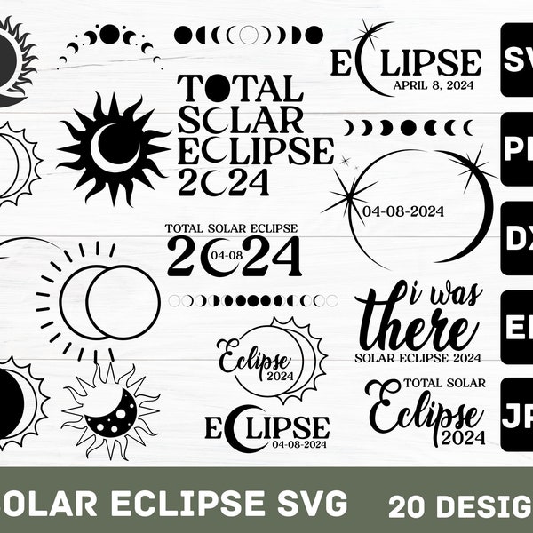 Solar Eclipse 2024 Svg Bundle, 2024 Eclipse Shirt Svg, Solar Eclipse 2024 PNG Bundle, Eclipse April 08, 2024 png, Gift for Eclipse Lover SVG
