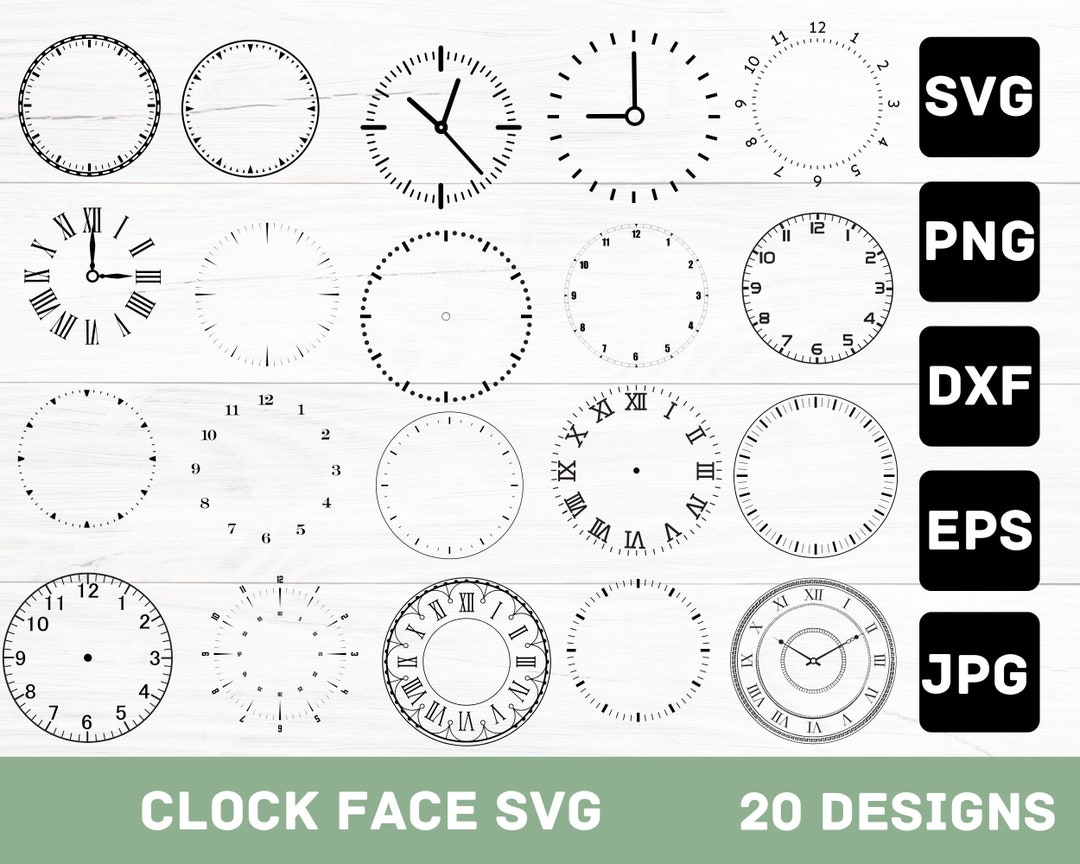 CLOCK FACE SVG Bundle, Clock Face Clipart, Clock Face Svg for Cricut ...