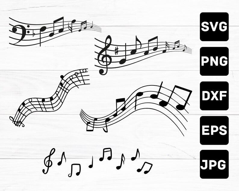Music Notes SVG Musical Notes Clipart Music Lover Svg Files for Cricut ...
